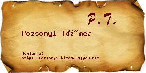 Pozsonyi Tímea névjegykártya