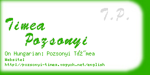 timea pozsonyi business card